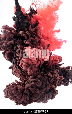 mix colored ink droplet issolated on white background Stock Photo