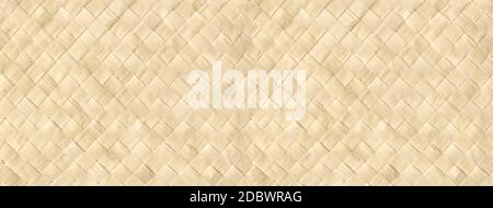 Woven light bamboo mat texture background banner Stock Photo