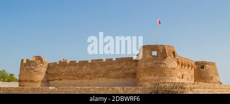 View of the old Arad Fort, in Manama, Muharraq, Bahrain. Stock Photo