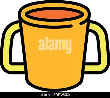Baby cup icon. Outline baby cup vector icon for web design isolated on white background Stock Vector