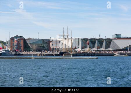 Helsingor, Denmark - June 23, 2019: Cultural Centre, Kulturvaerftet, modern space dedicated to concerts, theatre, performance, events and exhibitions, Stock Photo