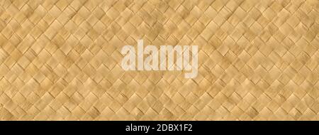 Woven light bamboo mat texture background banner Stock Photo