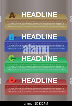 Layout Design with shelves and own area for text. Vector illustration. Stock Vector