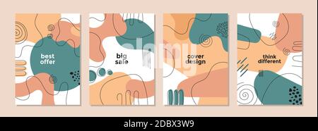 Set of abstract creative artistic templates. Universal cover Designs for Annual Report, Brochures, Flyers, Presentations, Leaflet, Magazine. Stock Vector