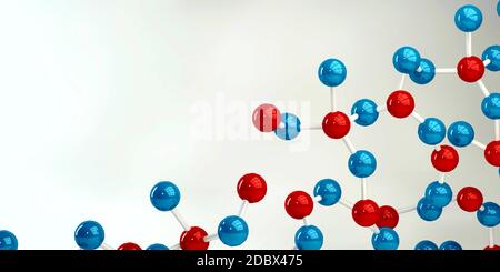 Abstract Molecules Design Background in Blue and Red Stock Photo