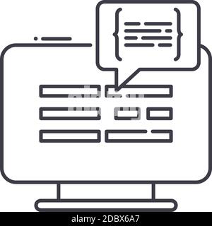 Languages icon, linear isolated illustration, thin line vector, web design sign, outline concept symbol with editable stroke on white background. Stock Vector