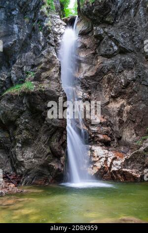 Hiking to the Lainbach Waterfalls near Kochel am See in Bavaria Germany Stock Photo