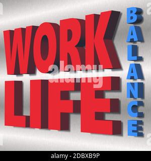 WORK LIFE BALANCE lettering - isolated on white background Stock Photo