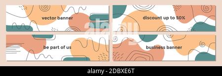 Sale banner template collection for promotion sale. Editable banner for social media post, website and internet ads. Stock Vector