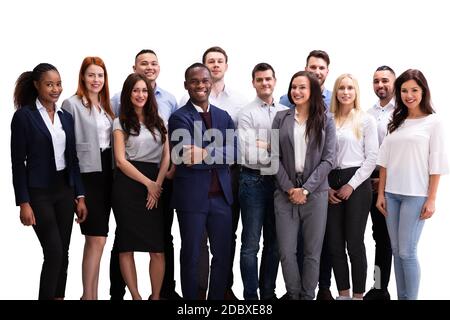 Diverse Group Of Casual Business Persons On White Background Stock Photo