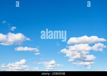 Several Groups Of White Clouds In Blue Sky On Summer Sunny Day Stock 