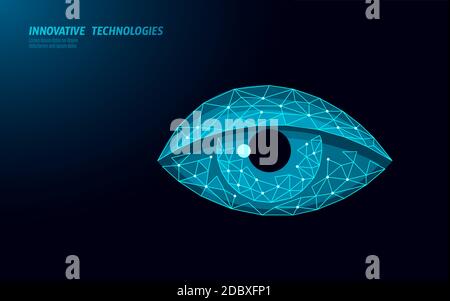 Eye AI privacy control digital camera. Business security video looking graphic danger monitor. Equipment CCTV privacy warning concept vector Stock Vector