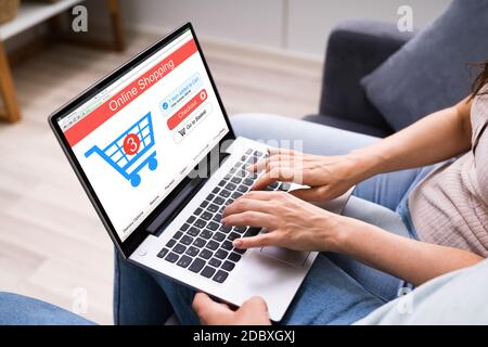 Couple Family Shopping Online In Ecommerce Shop Stock Photo