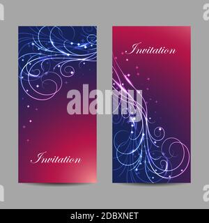 Set of vector banners with beautiful shiny pattern Stock Vector