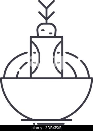 Kitchen spiral slicer icon, linear isolated illustration, thin line vector, web design sign, outline concept symbol with editable stroke on white Stock Vector