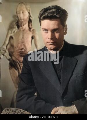 Helmut Ahner, deutscher Schauspieler und Synchronsprecher, Deutschland 1950er Jahre. German actor and dubbing actor Helmut Ahner, Germany 1950s. Stock Photo