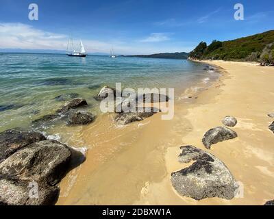 Beautiful scenery in the Abel Tasman National Park, Nelson region, New Zealand Stock Photo