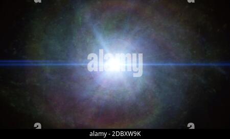 cosmos galaxy nebula ray light 3d illustration render Stock Photo