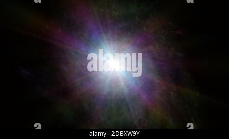 cosmos galaxy nebula ray light 3d illustration render Stock Photo