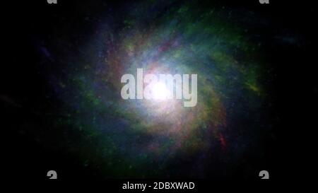 cosmos galaxy nebula ray light 3d illustration render Stock Photo