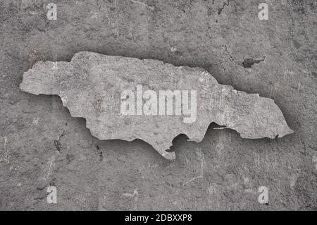 Map of Jamaica on weathered concrete Stock Photo - Alamy