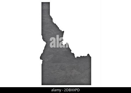 Map of Idaho on dark slate Stock Photo