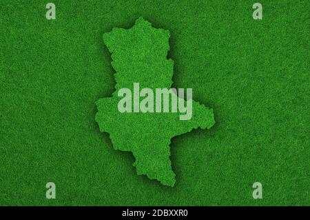 Map of Saxony-Anhalt on green felt Stock Photo - Alamy