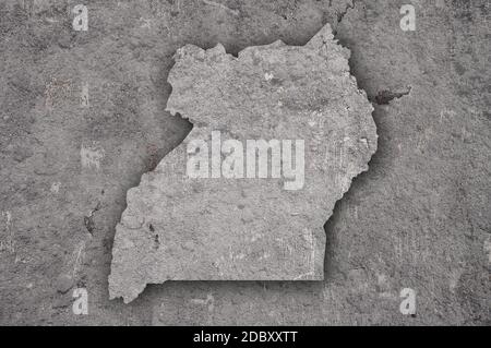 Map of Uganda on weathered concrete Stock Photo - Alamy