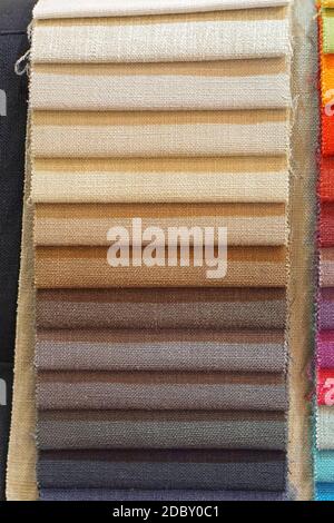 Textile linen material earthy colour samples Stock Photo