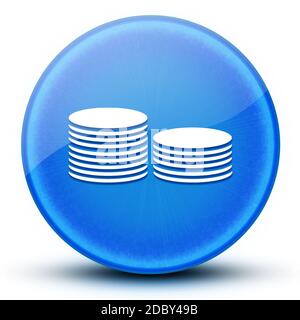 Coins money eyeball glossy blue round button abstract illustration Stock Photo