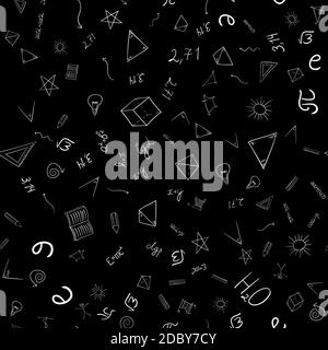 abstract  school doodles seamless pattern Stock Photo