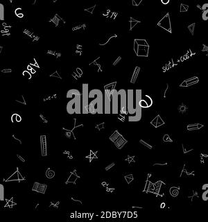 abstract  school doodles seamless pattern Stock Photo