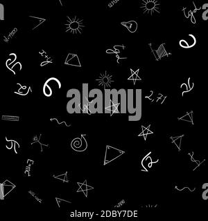 abstract  school doodles seamless pattern Stock Photo