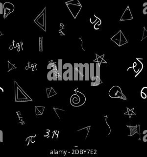 abstract  school doodles seamless pattern Stock Photo