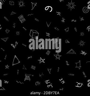 abstract  school doodles seamless pattern Stock Photo