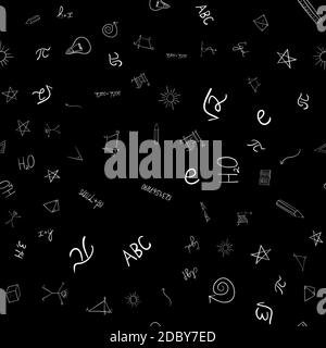 abstract  school doodles seamless pattern Stock Photo