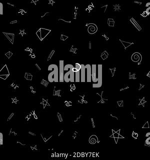 abstract  school doodles seamless pattern Stock Photo