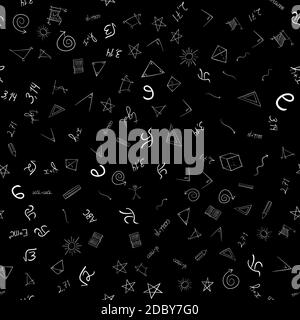 abstract  school doodles seamless pattern Stock Photo