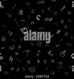 abstract  school doodles seamless pattern Stock Photo