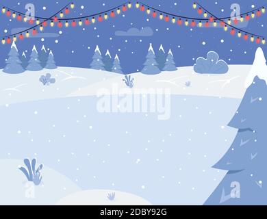 Ice rink semi flat vector illustration Stock Vector