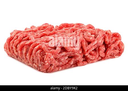 minced meat, pork, beef, forcemeat, clipping path, isolated on white background, full depth of field Stock Photo