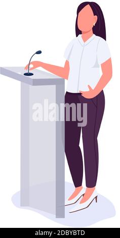 Conference presentation flat color vector faceless character Stock Vector
