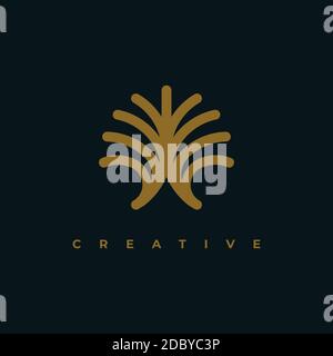Abstract tree icon logo design.Creative tree symbol inspiration Stock Vector