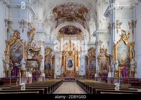geography / travel, Germany, Bavaria, Diessen at Ammersee (Lake Ammer), Marienmuenster Mariae ascensio, Additional-Rights-Clearance-Info-Not-Available Stock Photo