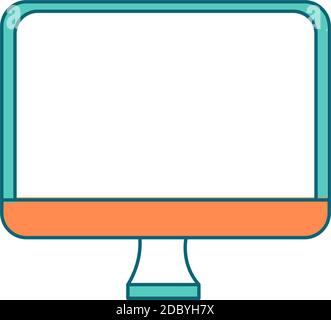 Computer monitor flat color vector object Stock Vector