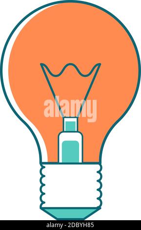Light bulb flat color vector object Stock Vector