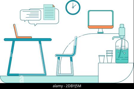 Corporate office flat color vector scene Stock Vector