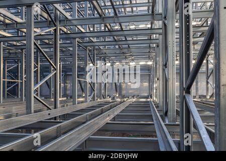 High Rack Builds Steel structure of a high rack warehouse Stock Photo - Alamy