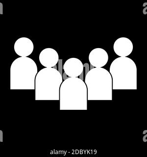 People icon on a black background. Vector illustration. Stock Vector