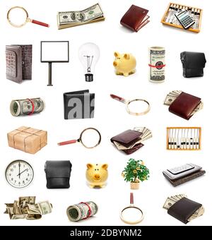 Set of piggy bank isolated on white background Stock Photo - Alamy